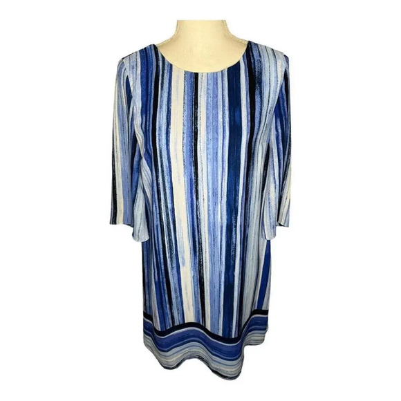 Women's Apt 9 A-Line Cut Out Back Dress Size 4 Multi Color Blue Lined - Picture 1 of 4